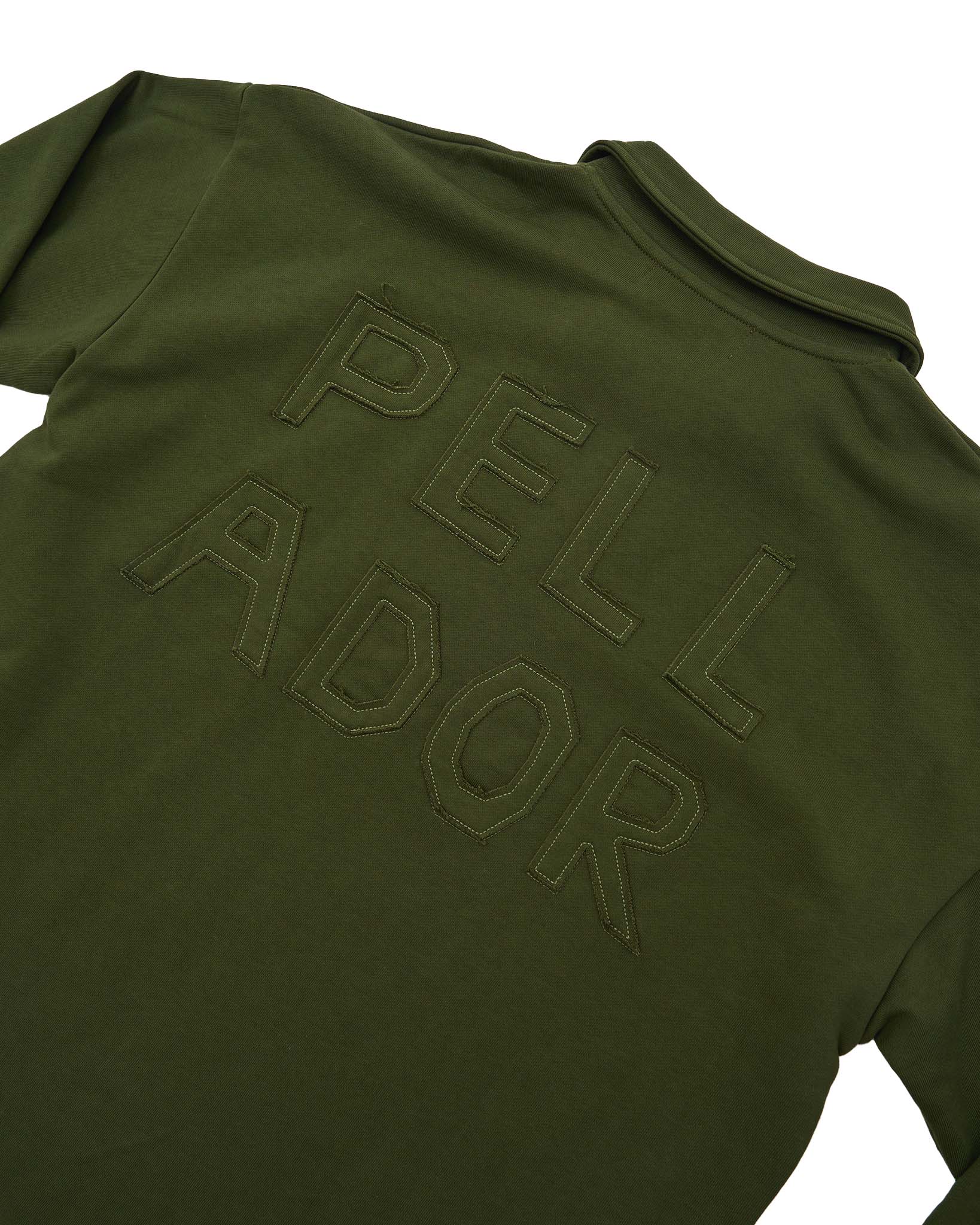 Appliqué Polo Collar Sweatshirt - Green - Image 3