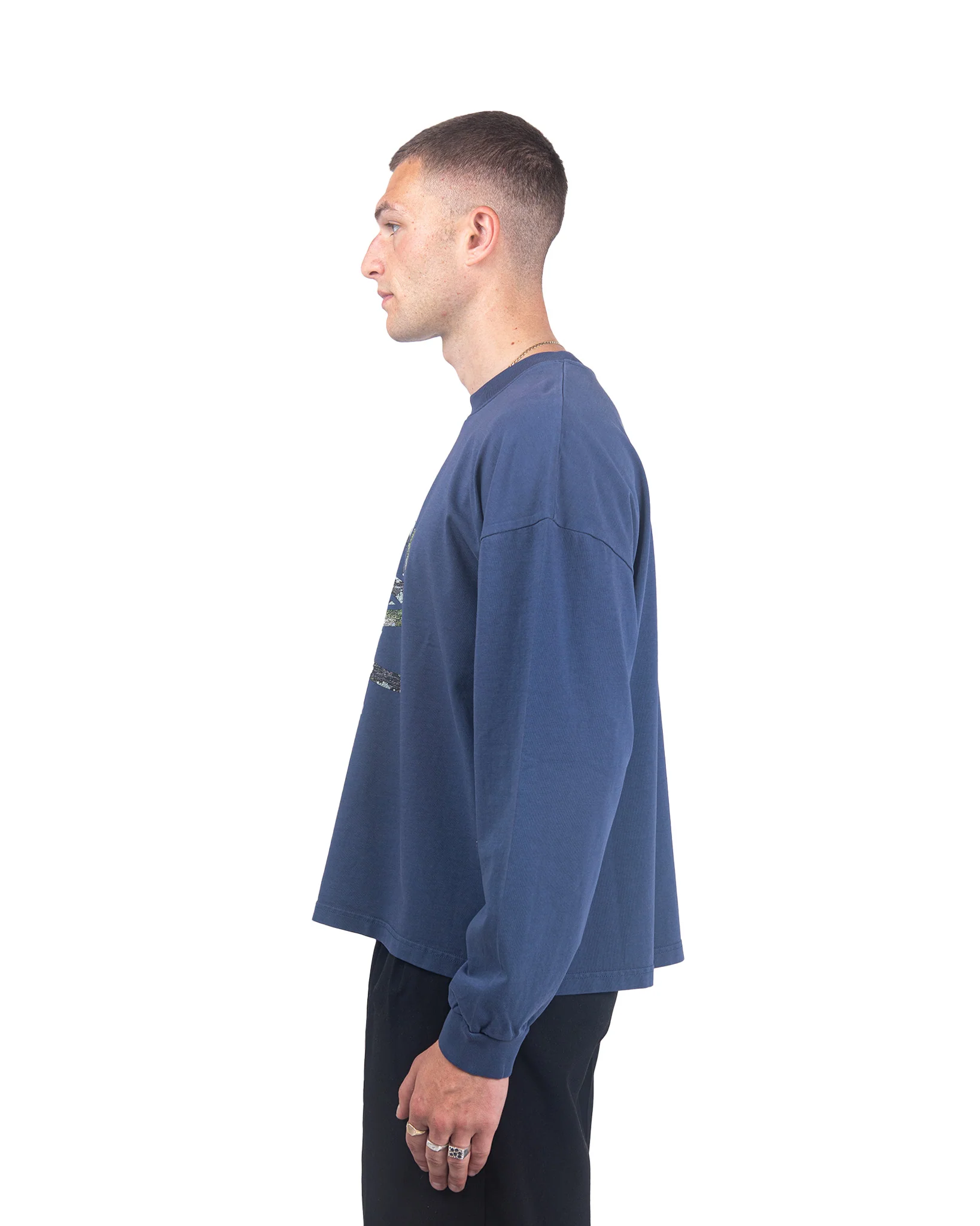 Forest Knot Logo L/S Tee - Navy - Image 3