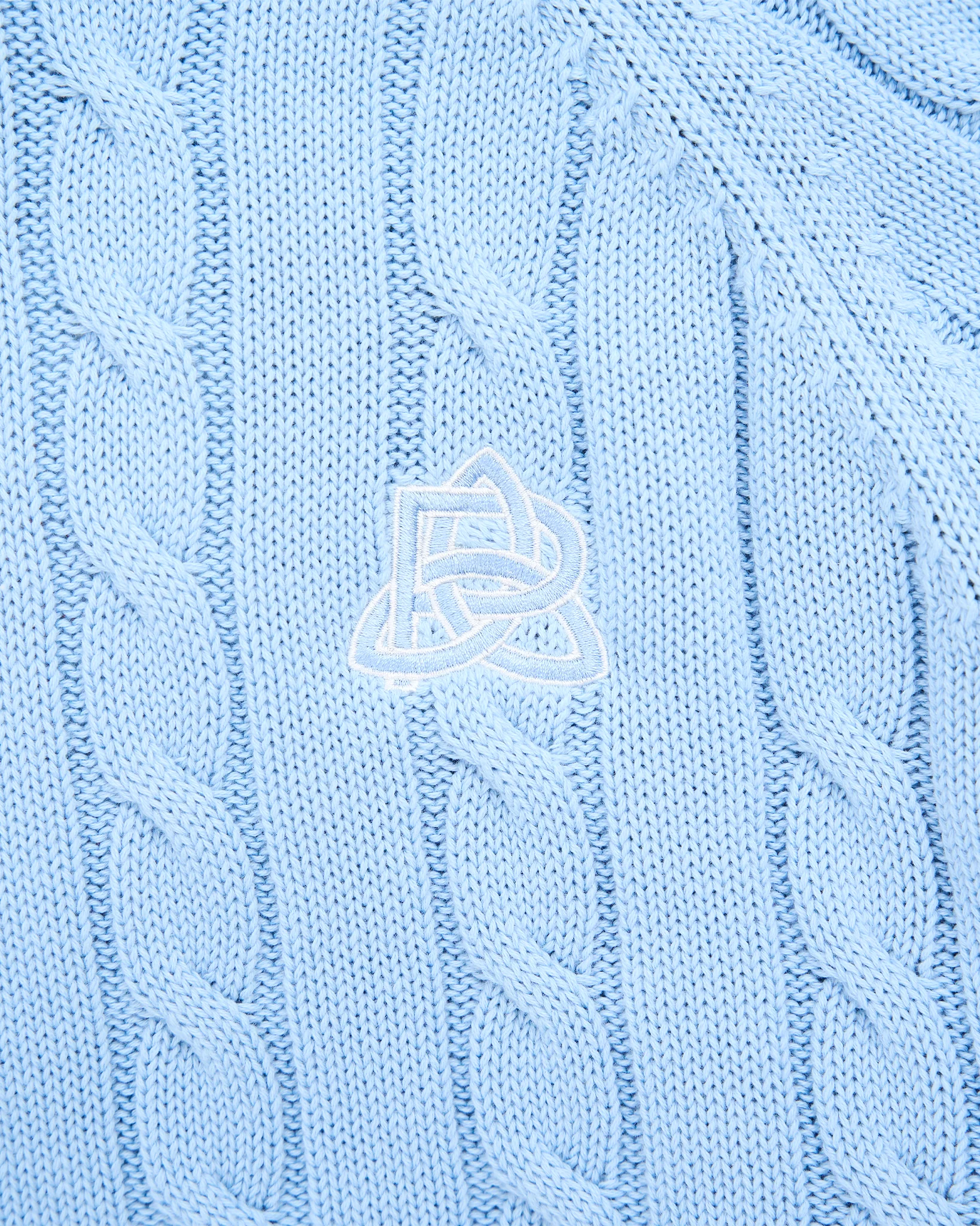 Overlap Collar Cable Knit - Blue - Image 4