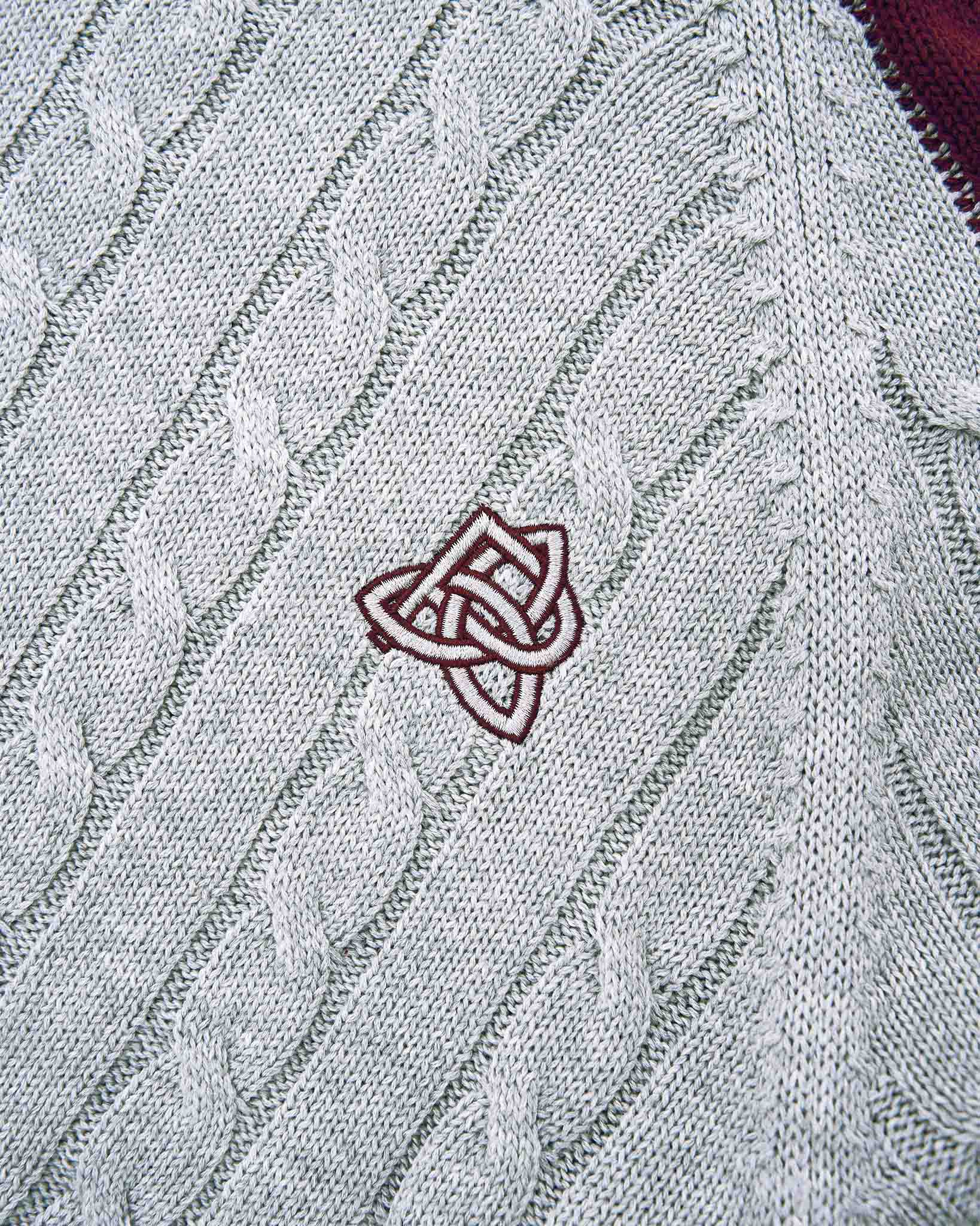Overlap Collar Cable Knit - Grey - Image 3