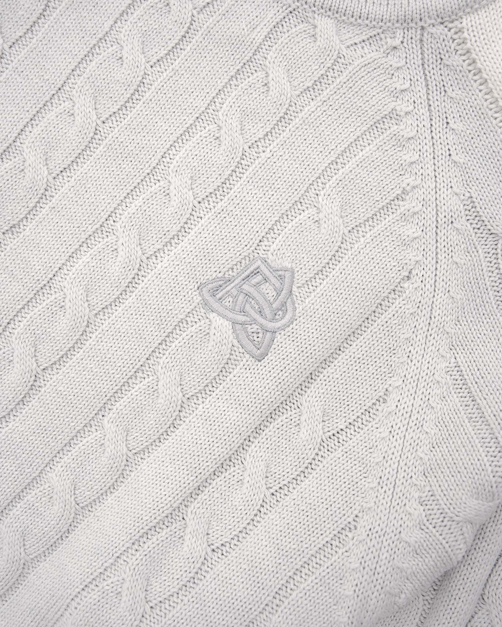 Round Neck Cable Knit - Seafoam - Image 4