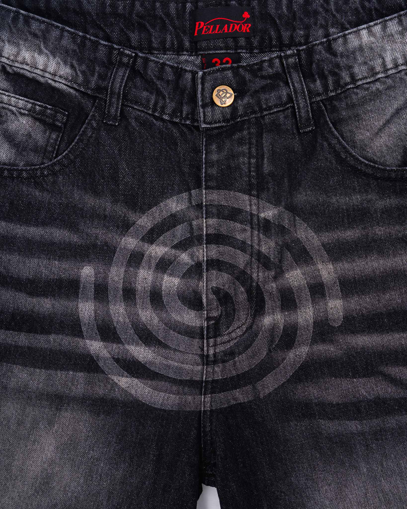 Spiral Engraved Jorts - Washed Black - Image 3
