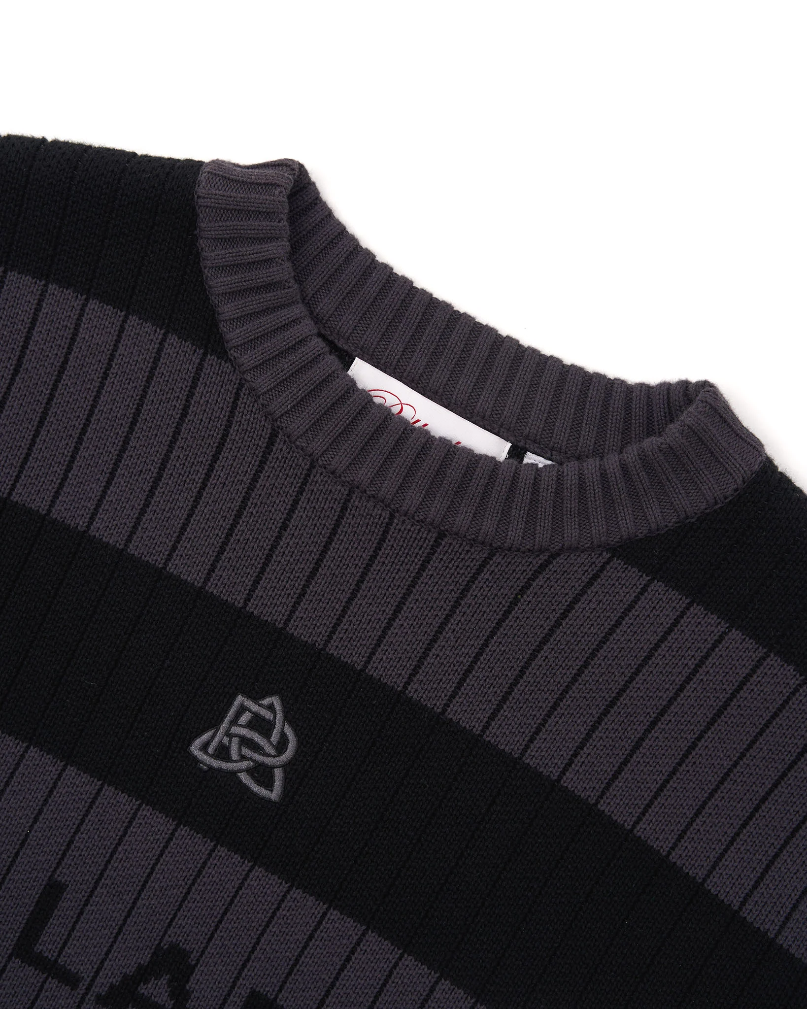 Striped Ladder Knit - Black & Grey - Image 3