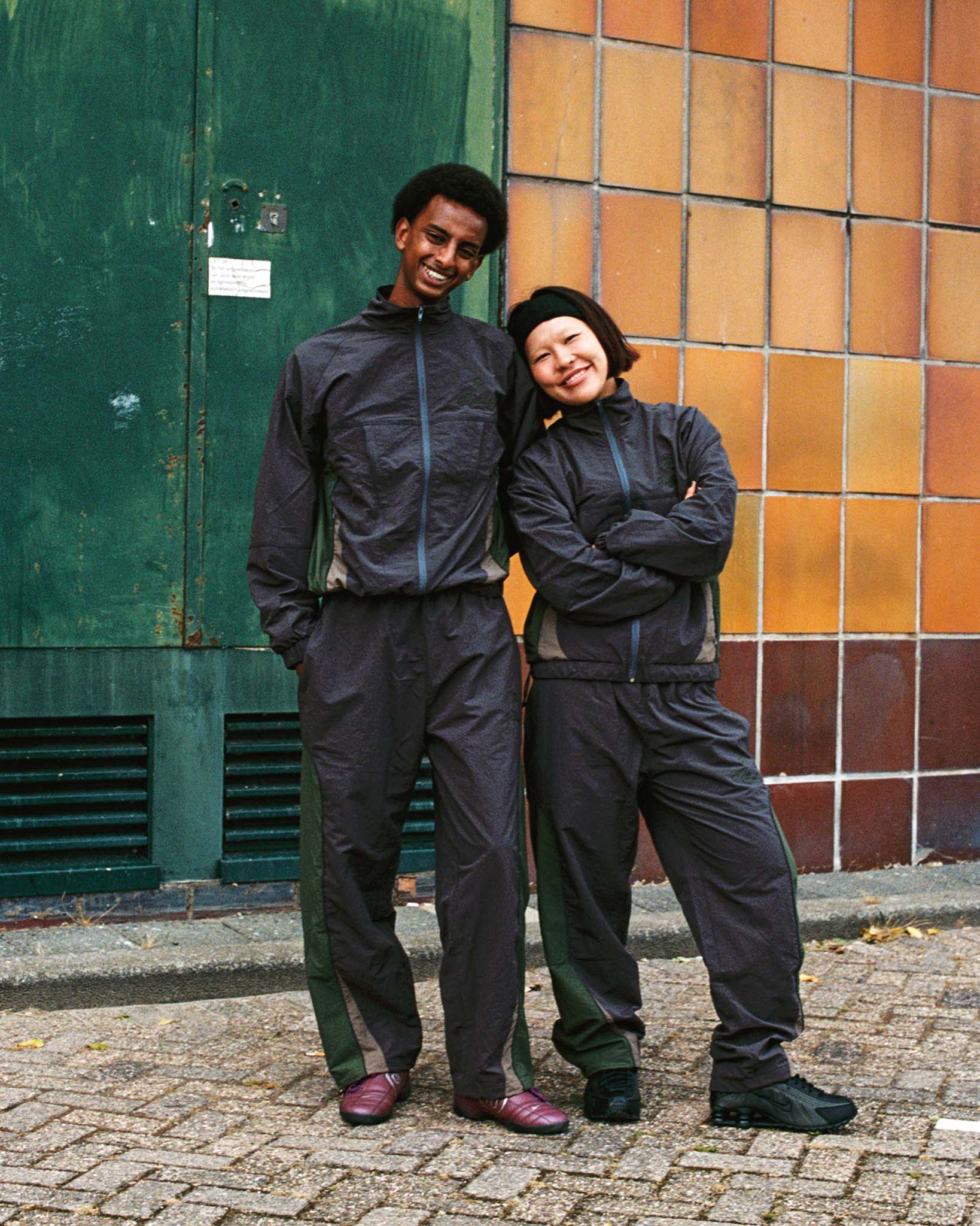 Track Bottoms - Charcoal & Green - Image 4