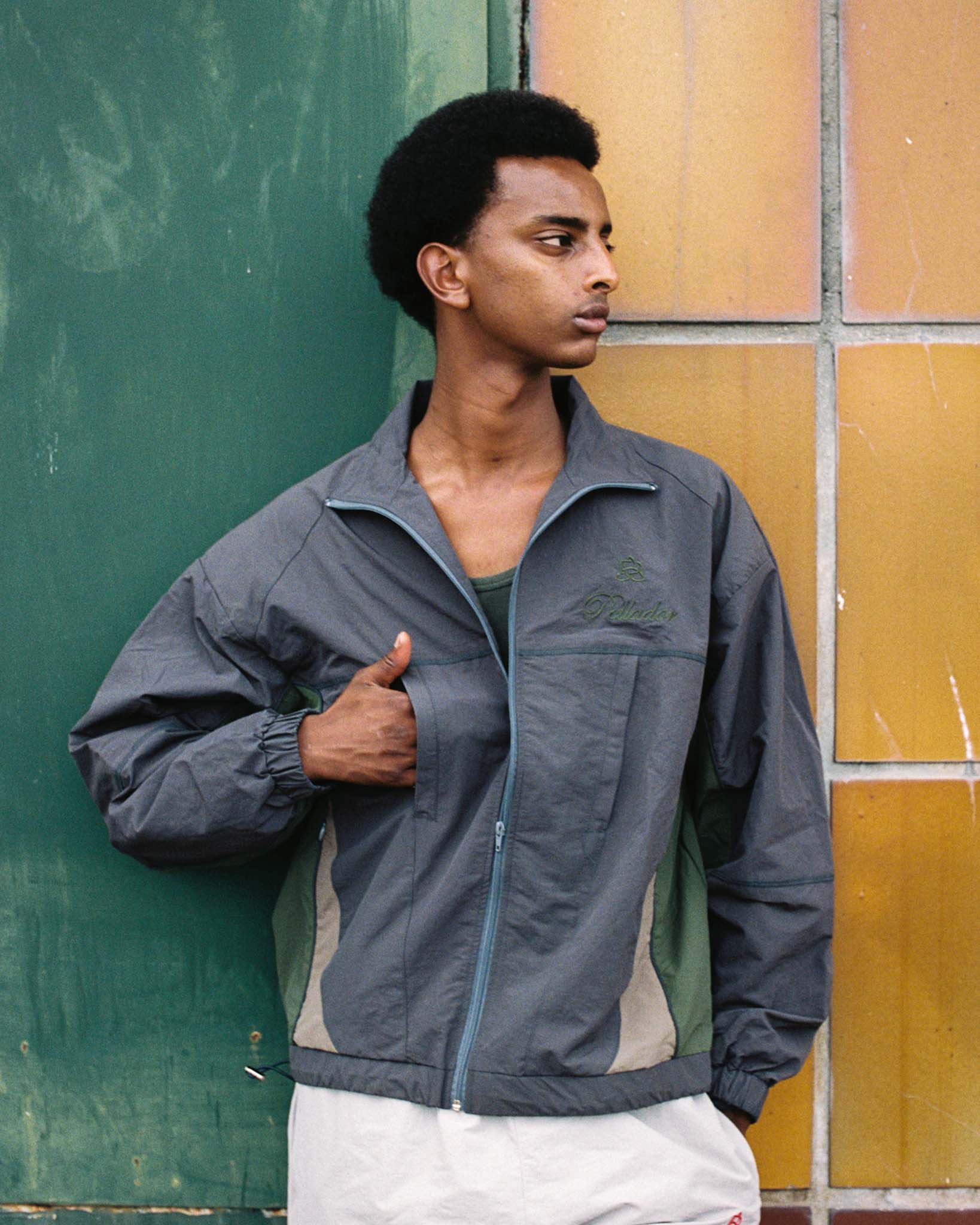 Track Jacket - Charcoal & Green - Image 5