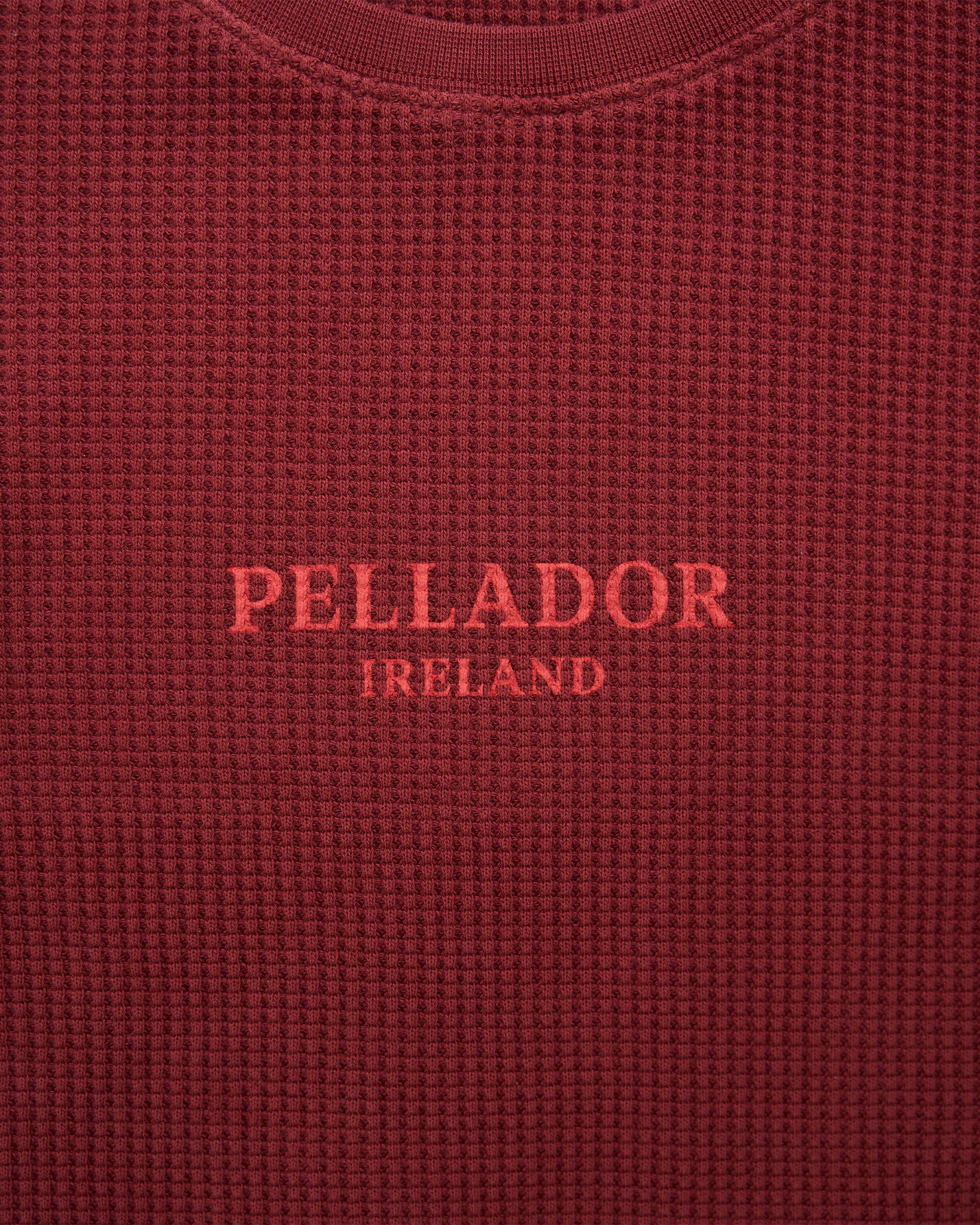 Pellador Ireland L/S Waffle Crew - Red - Image 3